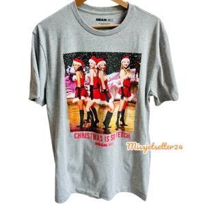NWT Mean Girls Jingle Bell Rock Christmas Dance Short Sleeve Gray Shirt